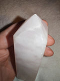 290g Natural Pink Mangano Calcite Crystal Tower Polished Point Generator