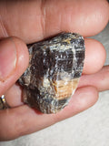 18g Raw Black Moonstone Specimen Rough Banded Feldspar Crystal Chunk