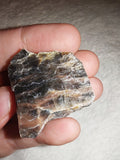 20g Raw Black Moonstone Specimen Banded Peach Feldspar Rough Crystal