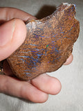 18g Australian Boulder Matrix Opal Slice Electric Blue Red Flash Precious Opal