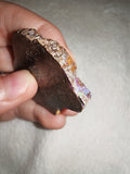 18g Australian Boulder Matrix Opal Slice Electric Blue Red Flash Precious Opal
