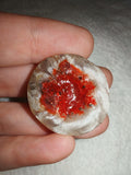 9g Banded Agate Cabochon Oval Polished Stone with Red Resin Underside