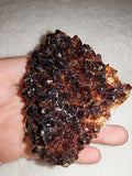 172g Dark Amber Citrine Crystal Cluster Plate Deep Golden Heat-Treated Druzy