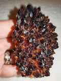 172g Dark Amber Citrine Crystal Cluster Plate Deep Golden Heat-Treated Druzy