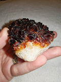 172g Dark Amber Citrine Crystal Cluster Plate Deep Golden Heat-Treated Druzy