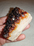 172g Dark Amber Citrine Crystal Cluster Plate Deep Golden Heat-Treated Druzy