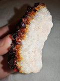 172g Dark Amber Citrine Crystal Cluster Plate Deep Golden Heat-Treated Druzy
