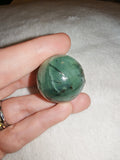 31g Green Tourmalinated Quartz Sphere Natural Crystal Mini Orb Raw Matrix