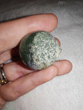 31g Green Tourmalinated Quartz Sphere Natural Crystal Mini Orb Raw Matrix