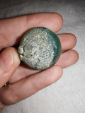 31g Green Tourmalinated Quartz Sphere Natural Crystal Mini Orb Raw Matrix