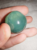 31g Green Tourmalinated Quartz Sphere Natural Crystal Mini Orb Raw Matrix