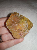 62g Raw Yellow Cullet Glass Specimen Bright Honey Amber Slag Crystal Chunk