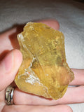 62g Raw Yellow Cullet Glass Specimen Bright Honey Amber Slag Crystal Chunk