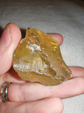 62g Raw Yellow Cullet Glass Specimen Bright Honey Amber Slag Crystal Chunk