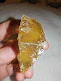 62g Raw Yellow Cullet Glass Specimen Bright Honey Amber Slag Crystal Chunk