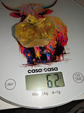62g Raw Yellow Cullet Glass Specimen Bright Honey Amber Slag Crystal Chunk
