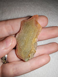 17g Natural Agate Slice Olive Green & Honey Chalcedony Flat Display Crystal