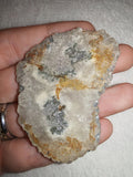18g Polished Moss Agate Stalactite Slice Quartz Crystal Edge Mineral Specimen