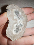 18g Polished Moss Agate Stalactite Slice Quartz Crystal Edge Mineral Specimen