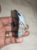 114g Polished Blue Agate Geode Section Druzy Quartz Crystal Cave Display Piece #2