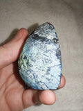 114g Polished Blue Agate Geode Section Druzy Quartz Crystal Cave Display Piece #2