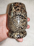 339g Hand Carved Petrified Wood Vessel Cup Fossil Wood Crystal Decor Piece