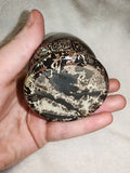 339g Hand Carved Petrified Wood Vessel Cup Fossil Wood Crystal Decor Piece