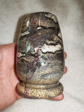 358g Hand Carved Petrified Wood Vessel Cup Fossil Wood Crystal Decor Piece