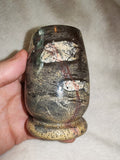 358g Hand Carved Petrified Wood Vessel Cup Fossil Wood Crystal Decor Piece