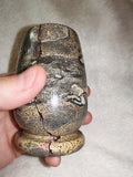 358g Hand Carved Petrified Wood Vessel Cup Fossil Wood Crystal Decor Piece