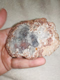 80g Polished Agate Slice Fortification Red Black Core Snowflake Crystal Display