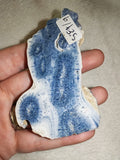 46g Polished Blue Coral Slice Starburst Corallite Heliopora Fossil Marine Display
