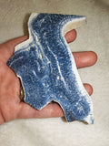 49g Polished Blue Coral Slice Branching Starburst Heliopora Marine Display
