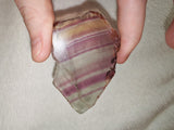 38g Rainbow Fluorite Window Slab Polished Purple Yellow Crystal Slice Display