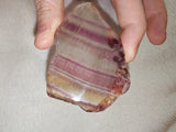 38g Rainbow Fluorite Window Slab Polished Purple Yellow Crystal Slice Display