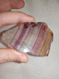 38g Rainbow Fluorite Window Slab Polished Purple Yellow Crystal Slice Display