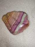 132g Large Rainbow Fluorite Window Slab Polished Yellow Purple Crystal Slice