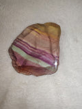 132g Large Rainbow Fluorite Window Slab Polished Yellow Purple Crystal Slice