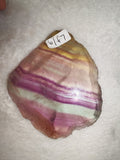 132g Large Rainbow Fluorite Window Slab Polished Yellow Purple Crystal Slice