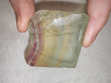 62g Yellow Rainbow Fluorite Window Slab Green Purple Gemmy Crystal Slice