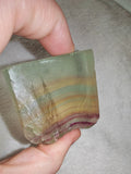 62g Yellow Rainbow Fluorite Window Slab Green Purple Gemmy Crystal Slice