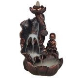 Bronze effect Buddha flower backflow incense burner