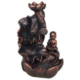 Bronze effect Buddha flower backflow incense burner