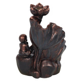 Bronze effect Buddha flower backflow incense burner
