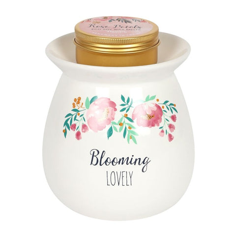 Blooming Lovely Ceramic Wax Melt Burner Gift Set