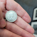 1960 Australia Elizabeth II Silver Sixpence – Kangaroo & Emu .500 Silver Coin