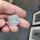 1955 Australia Elizabeth II Silver Sixpence – Kangaroo & Emu Coin