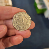 1974 Switzerland 2 Francs Coin – Standing Helvetia & Floral Wreath