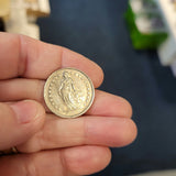 1969 Switzerland 1 Franc Coin – Standing Helvetia & Floral Wreath