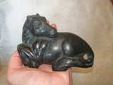 Dark jade horse carving